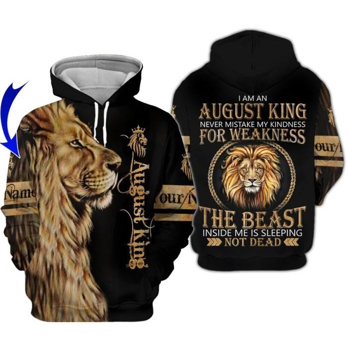 Custom Personalized Birthday August King Hoodie