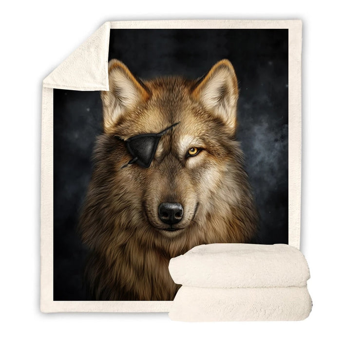 One Eyed Wolf Blanket Quilt
