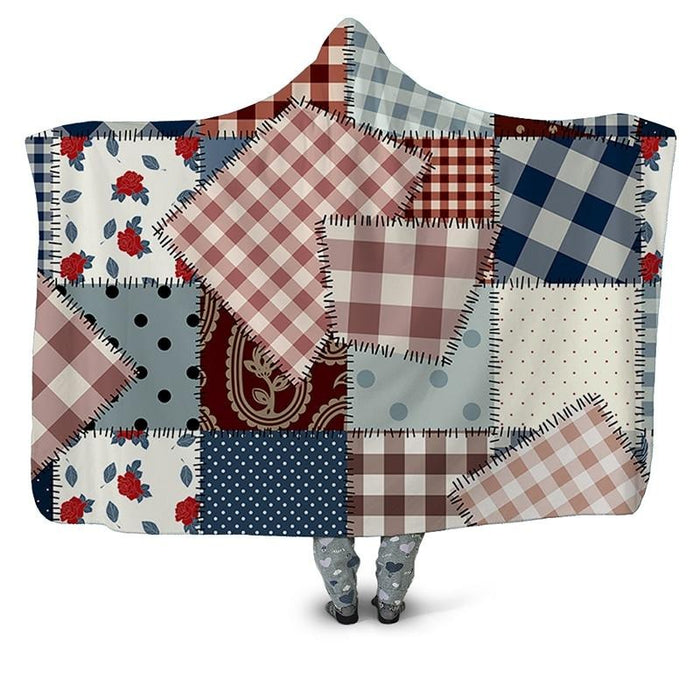 Quilt Patches Print Blanket Hoodie