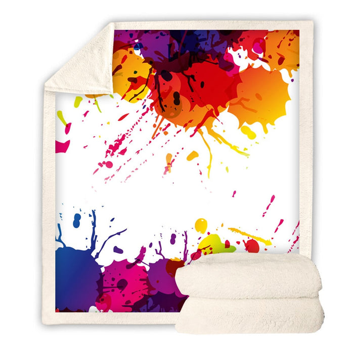 Watercolor Ink Splash Blanket Quilt
