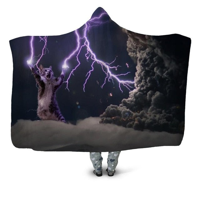 Cat Lightning Blanket Hoodie