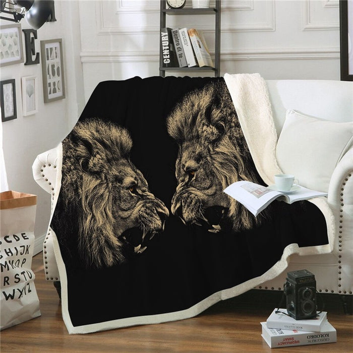 Black Lion Blanket Quilt