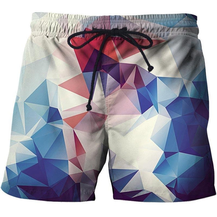 Blue Geometric Triangle Shorts