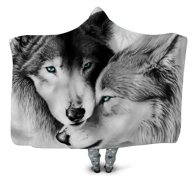 Wolf Friends Blanket Hoodie