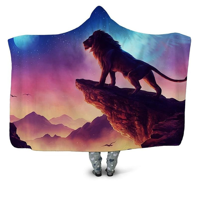 Looking Into the Distance Lion Blanket Hoodie