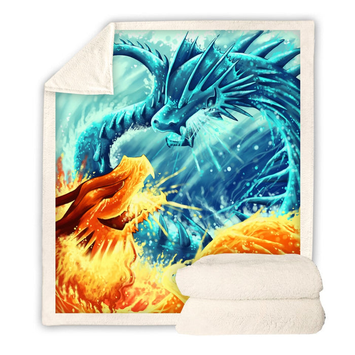Fire & Ice Dragons Blanket Quilt