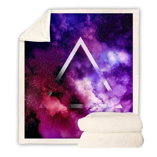 Triangle Purple Galaxy Blanket Quilt