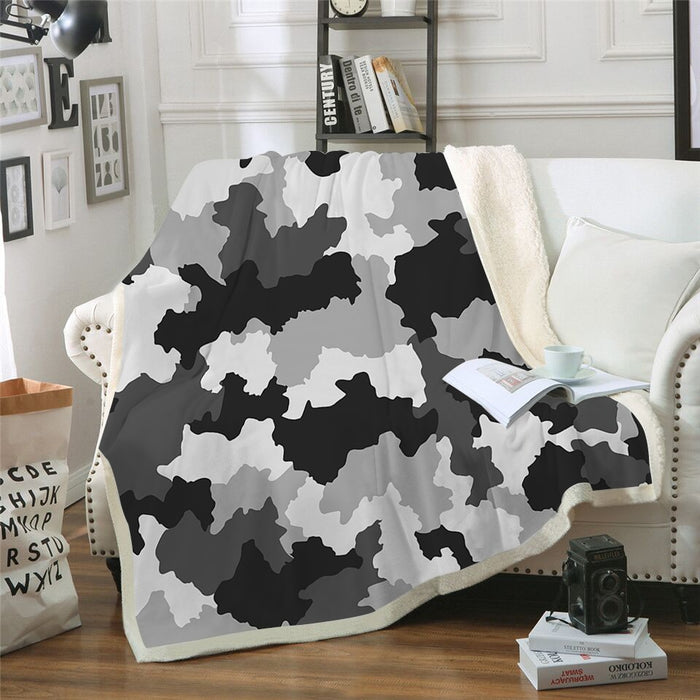 Grey Camo Blanket Quilt