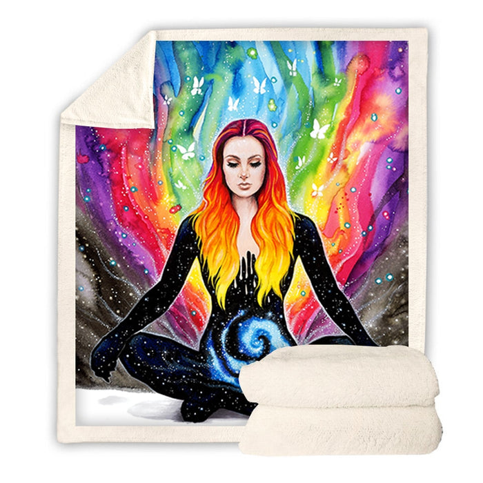 Colorful Meditation Blanket Quilt