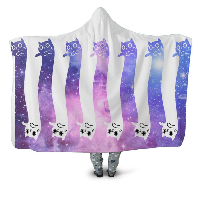 Blue Galaxy Cat Blanket Hoodie