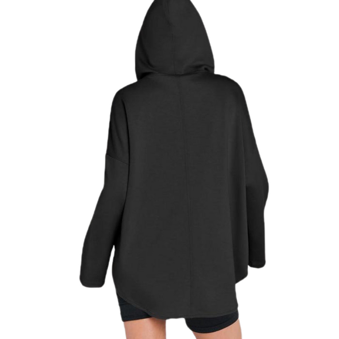 Oversized Quarter Zip Tunic Hoodie