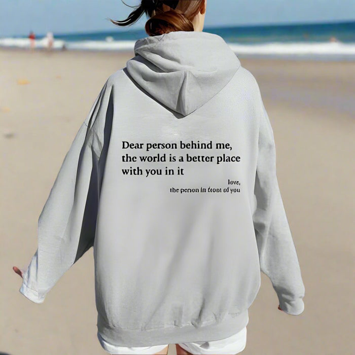 Inspirational Message Oversized Hoodie