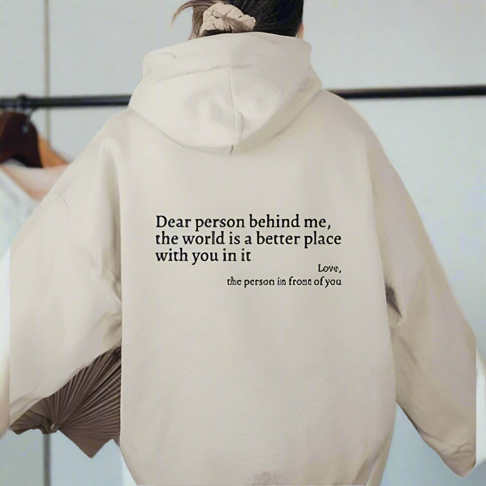 Inspirational Message Oversized Hoodie