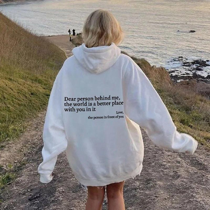 Inspirational Message Oversized Hoodie