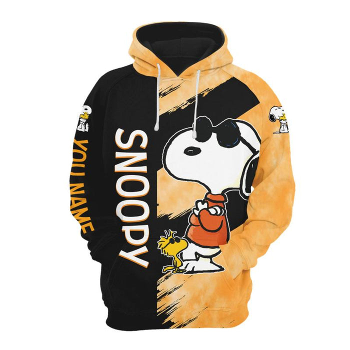 Personalize Name Snoopy Pattern Hoodie And Leggings Set