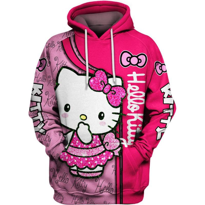 Hello Kitty Design Hoodie And Leggings Set