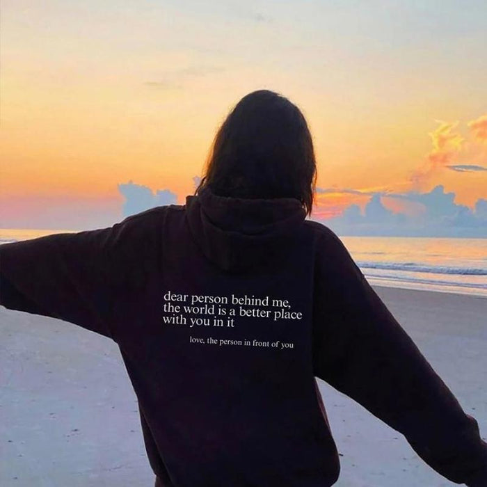 Inspirational Message Oversized Hoodie