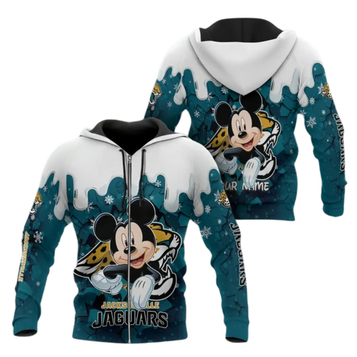 Festive Jacksonville Jaguars Printed Hoodie With Customizable Design