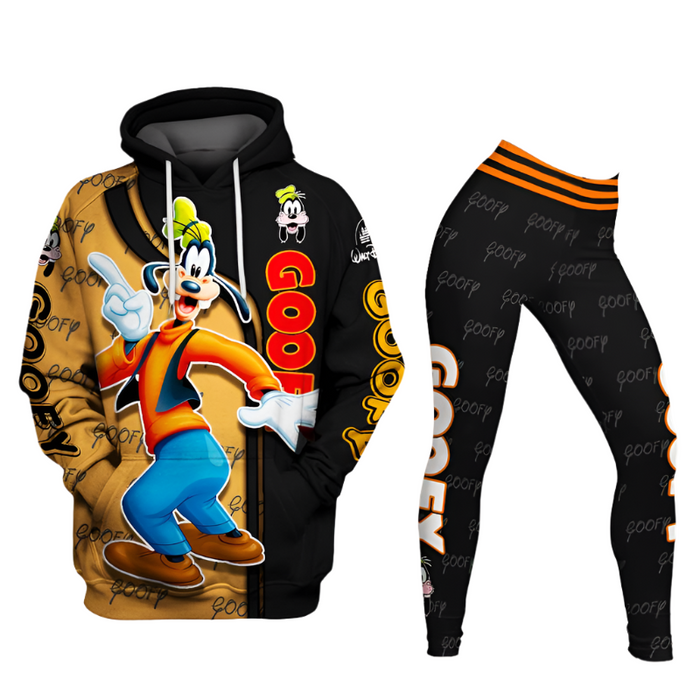 Goofy Pattern Design Hoodie and Leggings Set