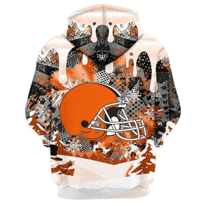 Cleveland Browns Printed Football Themed Hoodie