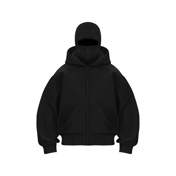 Full Zip Masked Pullover Hoodie