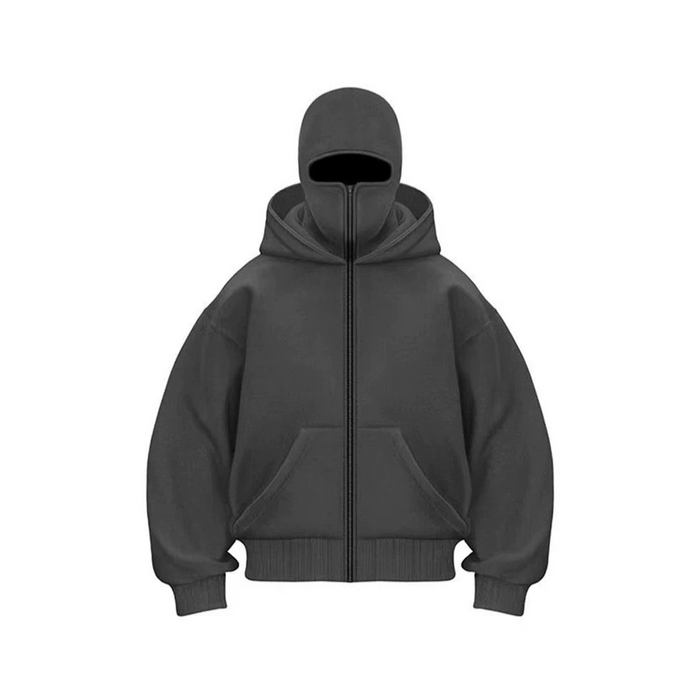 Full Zip Masked Pullover Hoodie