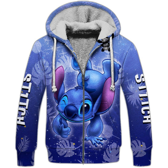 Stitch Ohana Castle Glitter Hoodie And Leggings Combo