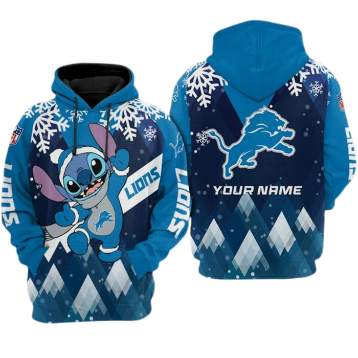 Personalized Detroit Lions Hoodie With Festive Character Design