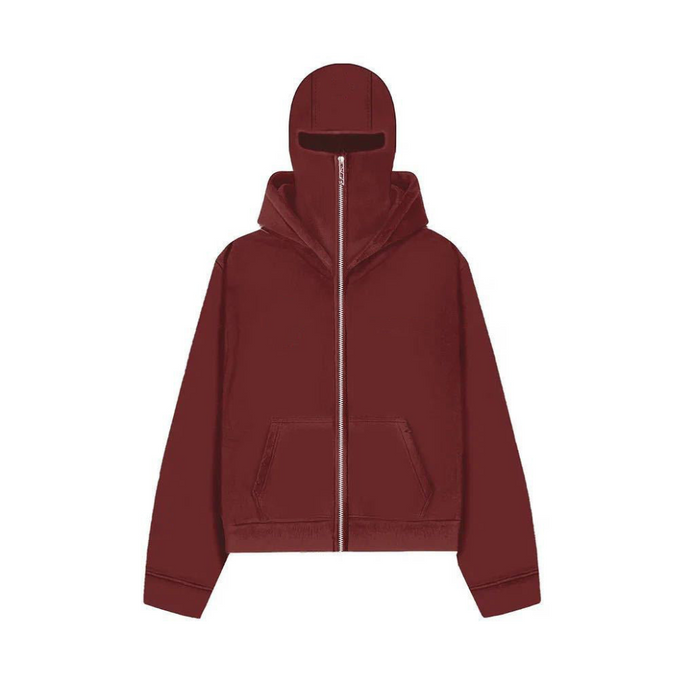 Full Zip Masked Pullover Hoodie