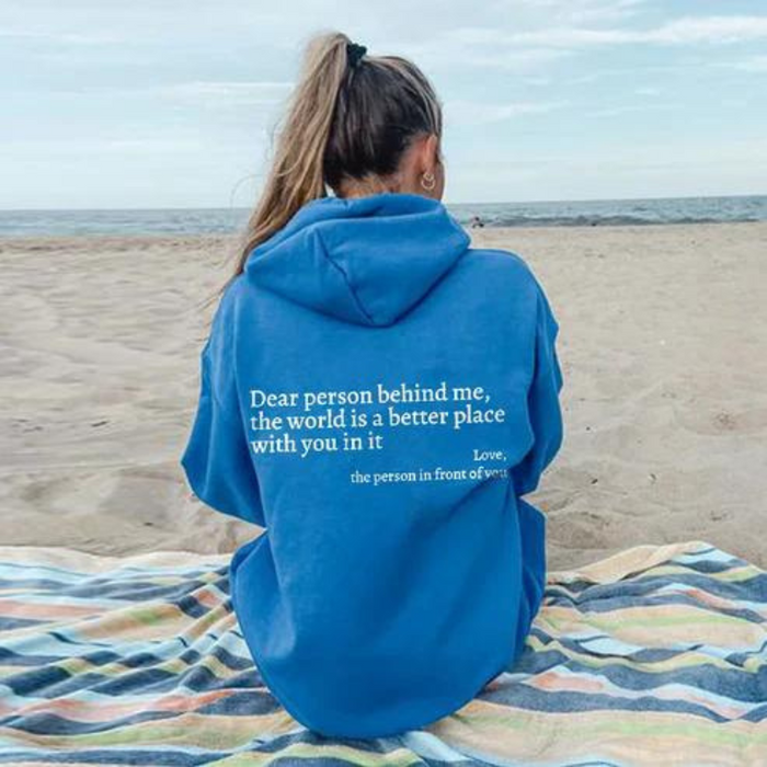 Quote Printed Pattern Hoodie