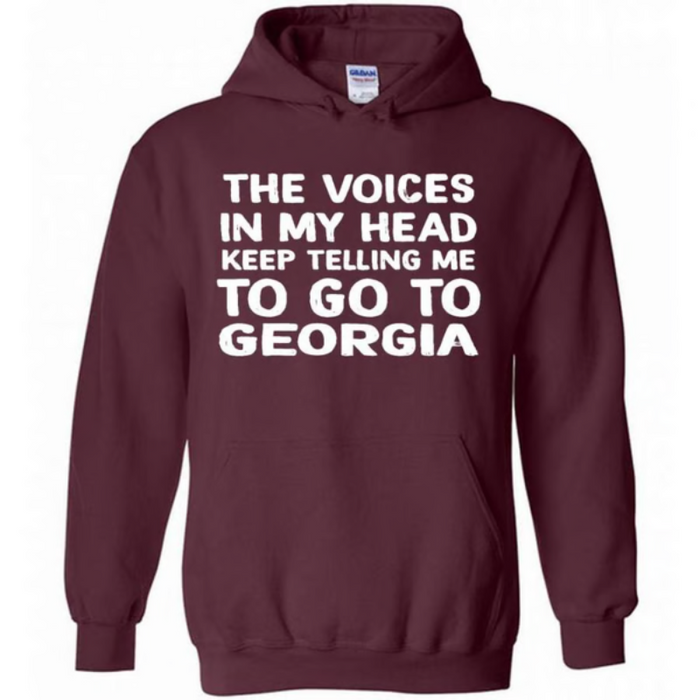 Pullover Hoodie With Bold Georgia Inspired Text