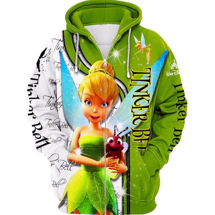 Tinker Bell Pattern Hoodie And Leggings Set