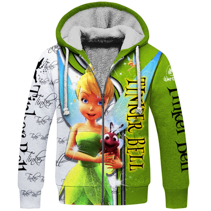 Tinker Bell Pattern Hoodie And Leggings Set