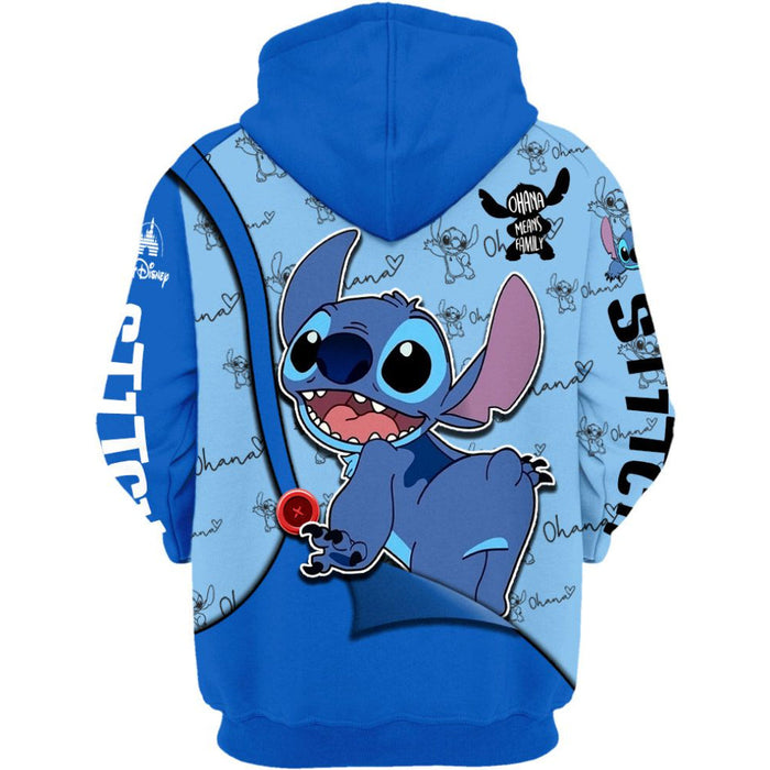 Stitch Character Printed Hoodie