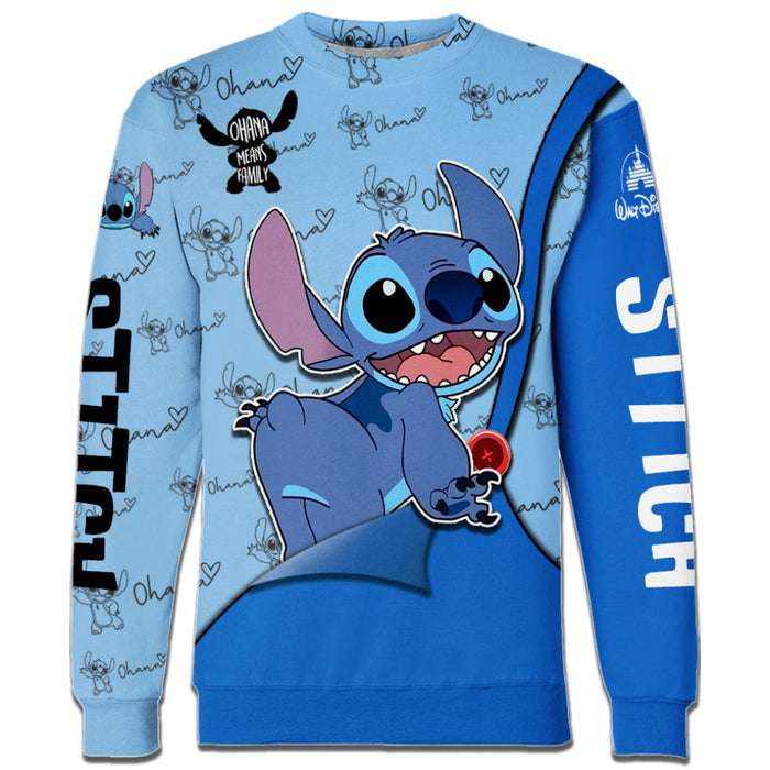 Stitch Character Printed Hoodie