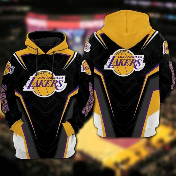 Lakers Basketball Design Printed Hoodie