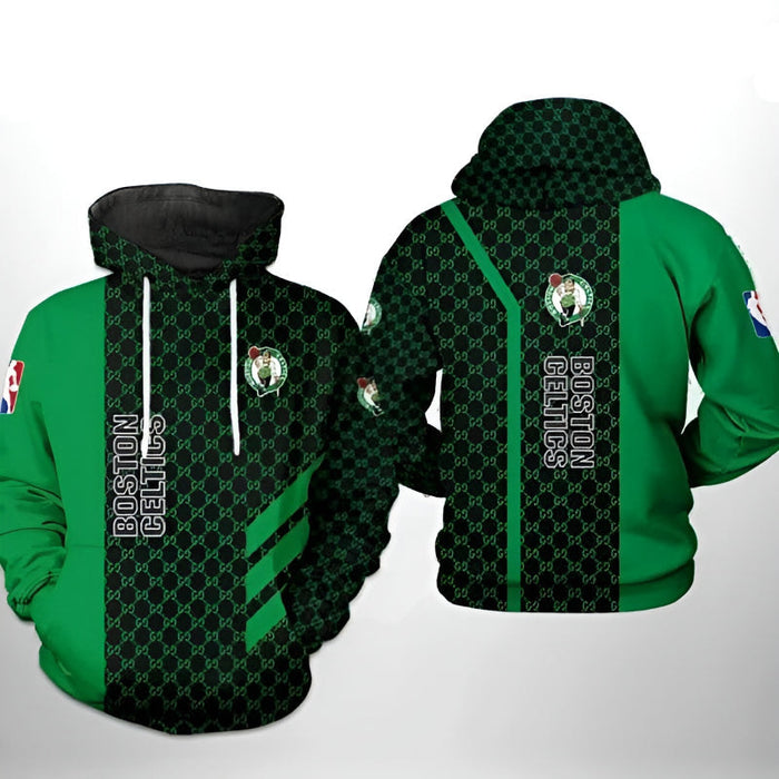 Boston Celtics Patterned All Over Printed Hoodie