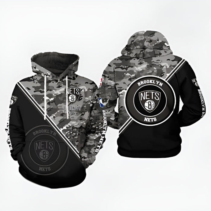 Brooklyn Nets Camouflage Printed Hoodie