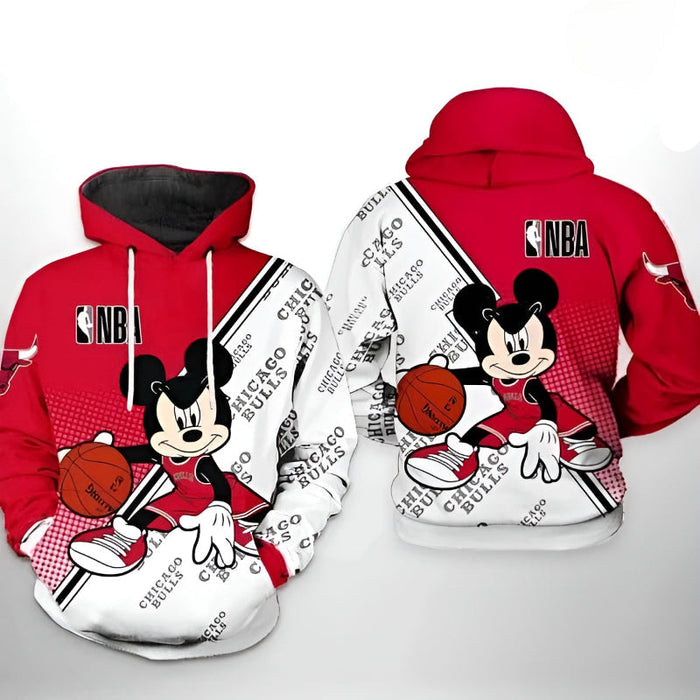 Chicago Bulls Cartoon Style All Over Printed Hoodie