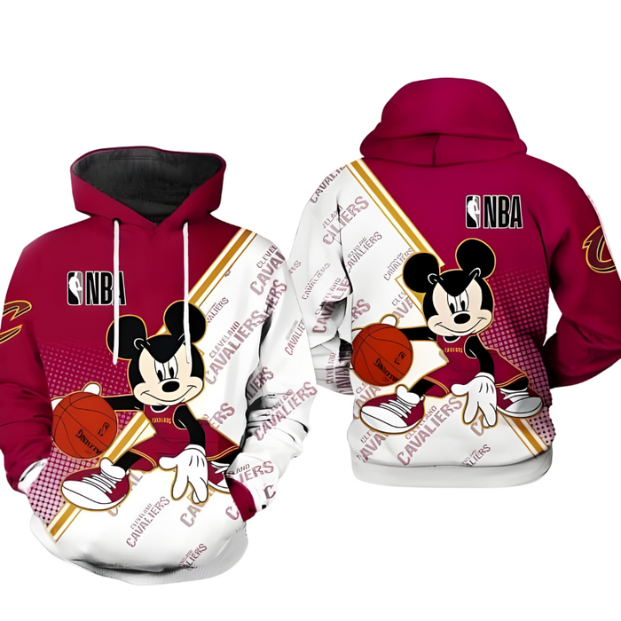 Cleveland Cavaliers Cartoon Themed All Over Printed Hoodie