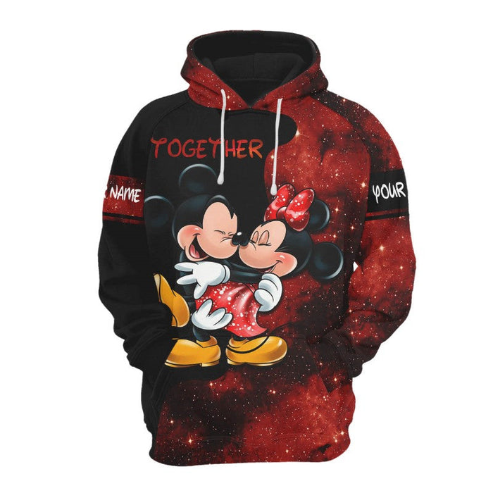 Custom Name Mickey And Minnie Mouse Together Hoodie