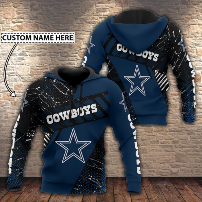 Customized Dallas Cowboys All Over Printed Hoodie