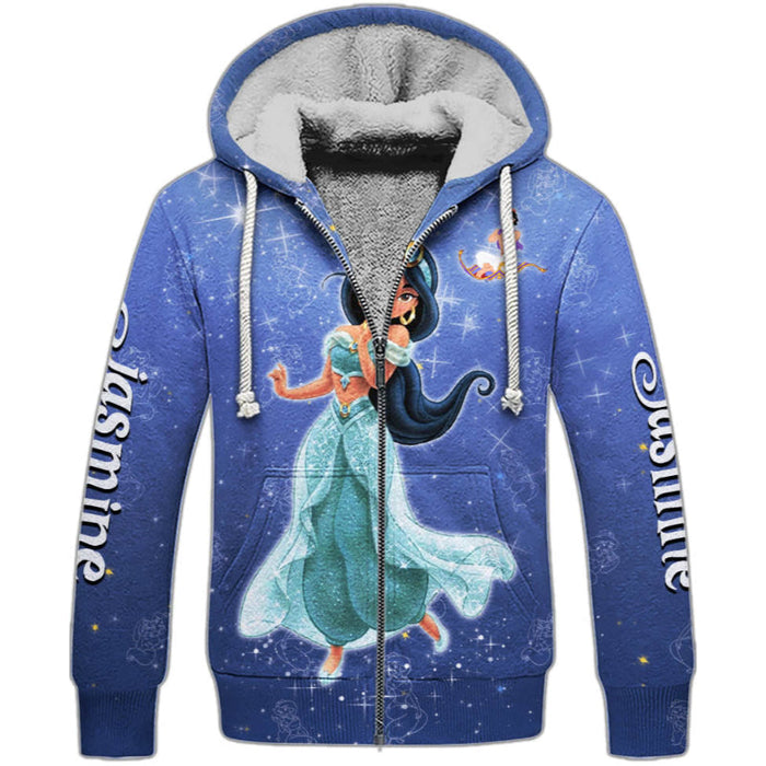 Jasmine Princess Castle Glitter Hoodie And Sweatshirt