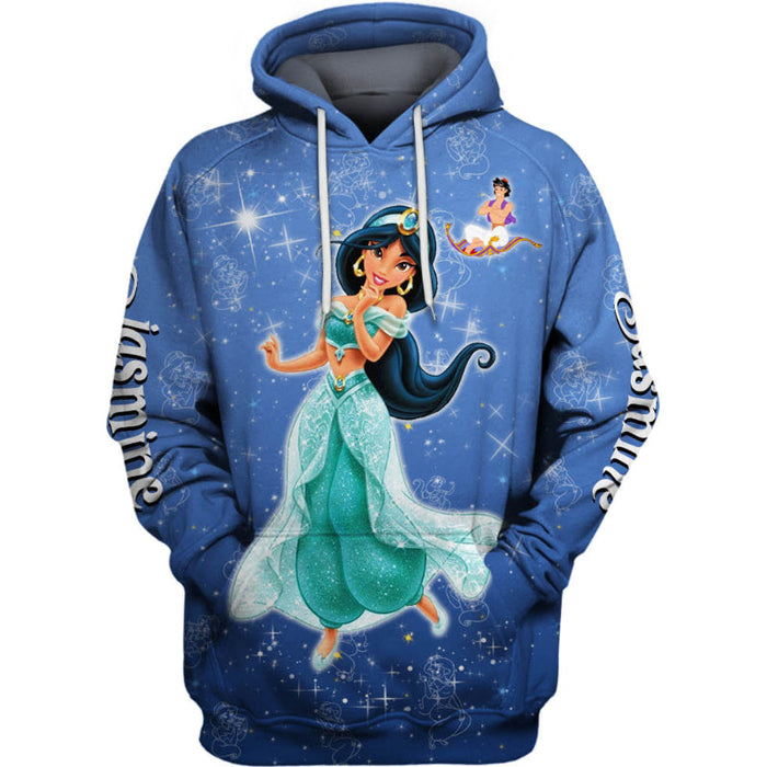 Jasmine Princess Castle Glitter Hoodie And Sweatshirt