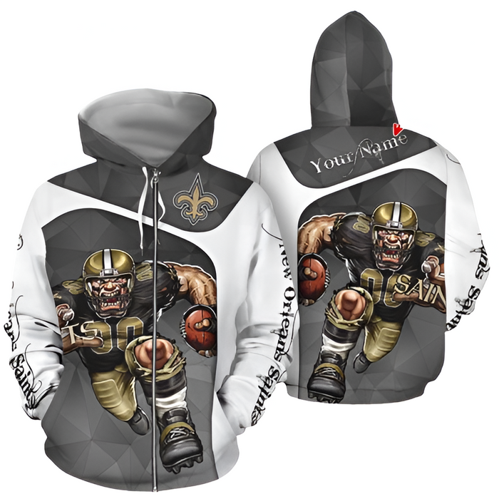 New Orleans Saints Hoodie With Name Customization