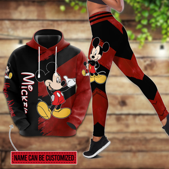 Personalized Mickey Mouse Pattern Hoodie And Leggings Set