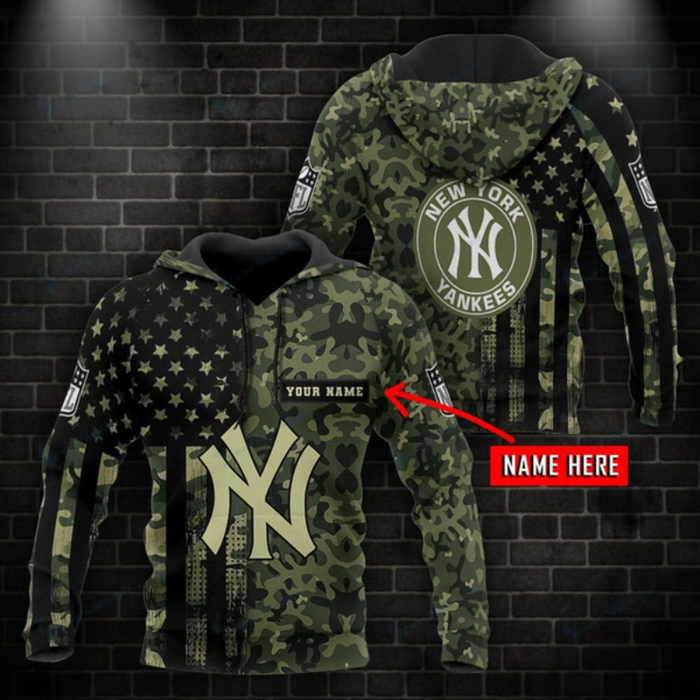 New York Yankees Camo Style Custom Hoodie