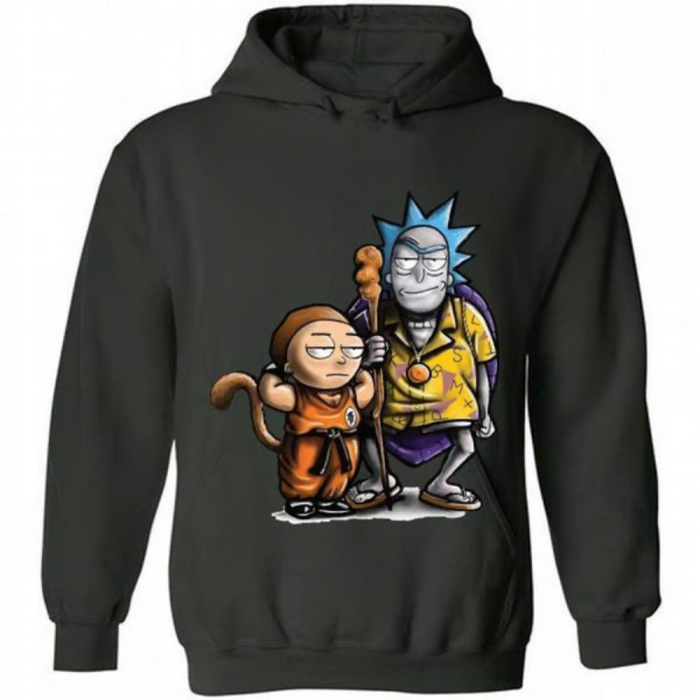 Rick And Dragonball Printed Design Hoodie