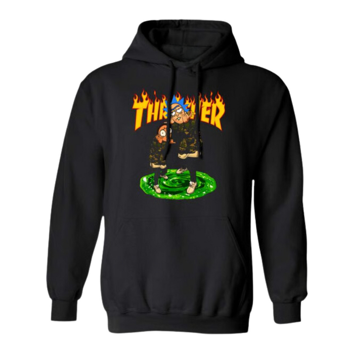 Rick And Morty Thrasher Design Hoodie