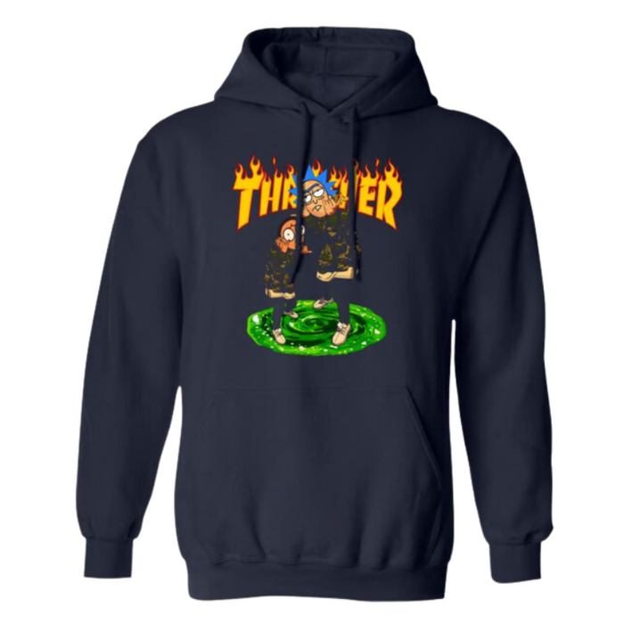 Rick And Morty Thrasher Design Hoodie